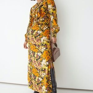 & Other Stories Printed Ruffle Maxi Dress